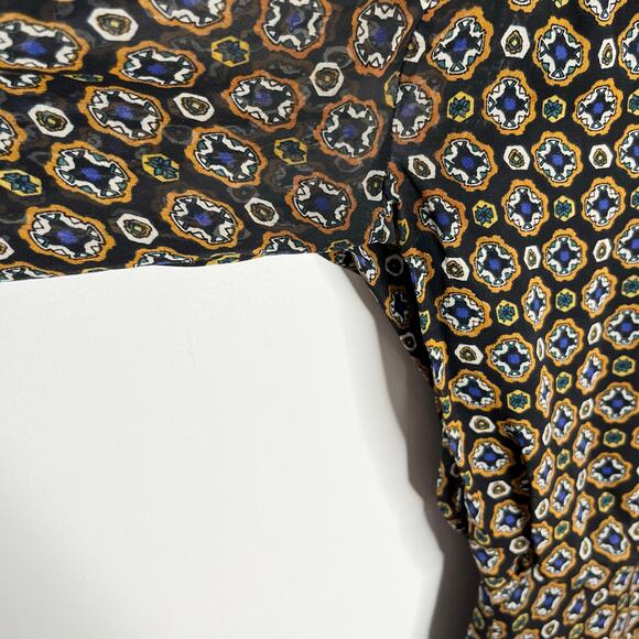 Veronica Beard Womens Sacchi Sheer Printed A Line Dress 2 Black Pleated - Picture 14 of 16